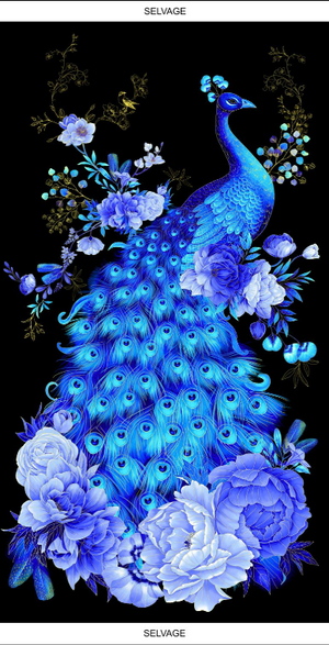 Royal Plume Peacock Panel by Timeless Treasures