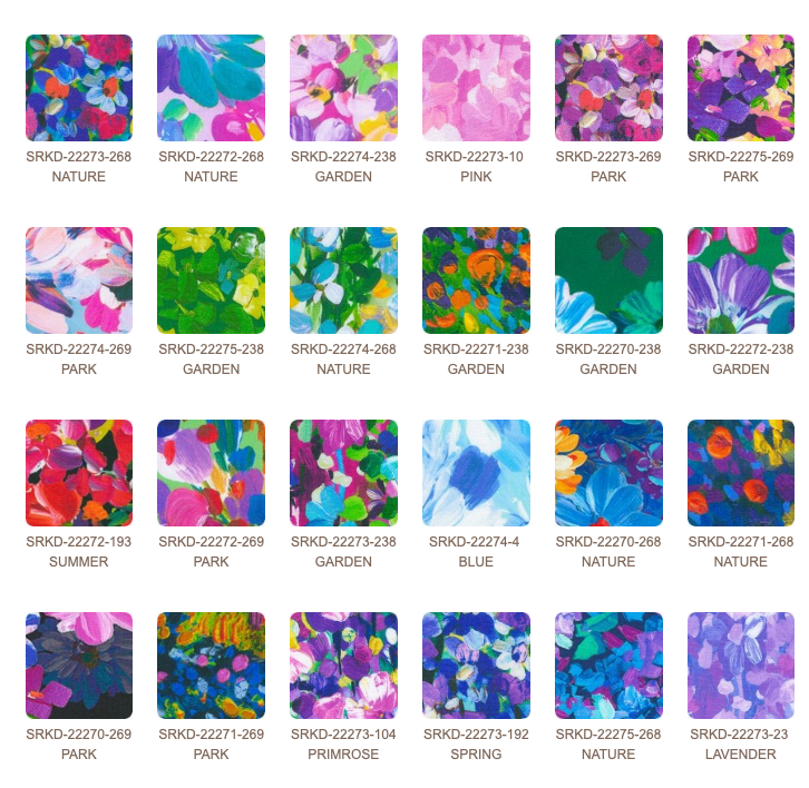 Robert Kaufman - Painterly Petals - Meadow Ten Squares