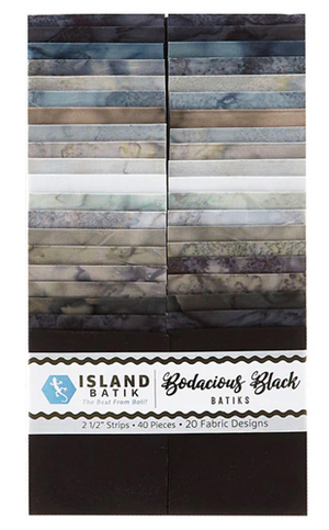 Island Batik - Bodacious Black Batik Strip Pack