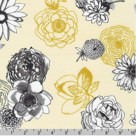 Kaufman Rosette Metallic 21281 14 Natural Large Floral By The Yard