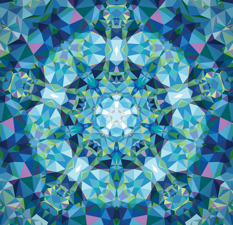 Moda - Gradients Kaleidoscope Panel Blue – Royal Motif Fabrics