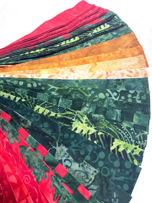 Assorted Holiday Batik Strips - Island Batik