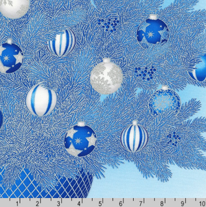 Holiday Flourish 15 - Blue Christmas Tree Panel
