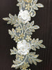Embellished Gold & White Floral Wedding Lace Trim | Bridal Laces