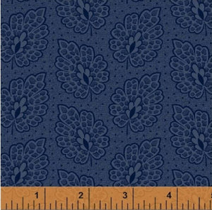 Windham Fabrics - Evelyn - Leaves Blue