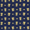 Fat Quarter - Michael Miller Fabrics - Glitter Critters - Nice Mice on Navy/Gold Glitter