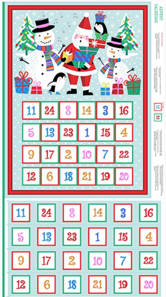 Andover Fabrics - Jolly Santa - Advent Calendar Panel