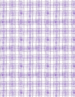 Hummingbird Floral - Plaid Purple Yardage