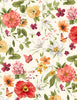 Blessed by Nature - Medium Florals Cream Yardage