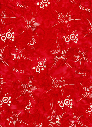 Tonga Traditions - Sonic Stars Drops - Poppy Batik Yardage