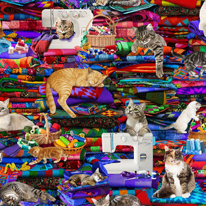 Sewing Room - Cats on Quilts Yardage