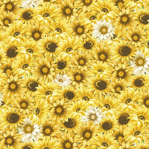 Honey Bee Farm - Packed Sunflowers and Daisies Yardage