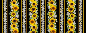 Advice From A Sunflower - Sunflower And Butterflies 11 inch Stripe Yardage