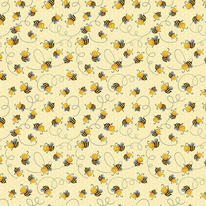 Home is Where My Honey is - Cute Flying Bee Yardage