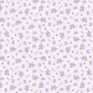 Tossed Tiny Rose Lilac Yardage