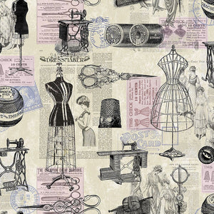 Sewing Studio - Sewing Collage Yardage