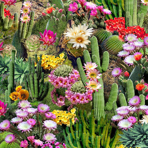 Southwest - Cactus Flowers Bloom Yardage