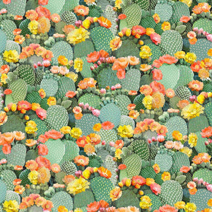 Southwest - Floral Cactus With Dots Yardage