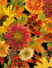 Fall is in the Air - Packed Harvest Bouquets Metallic Yardage