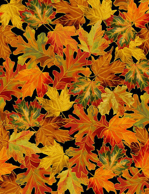 Fall is in the Air - Allover Metallic Autumn Leaves - Remnant