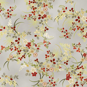 Kyoto Garden - Delicate Metallic Florals Yardage