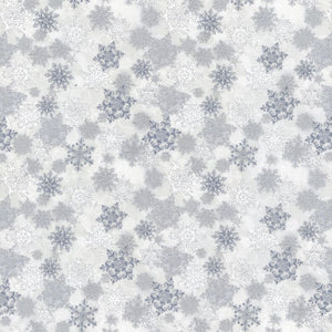 Silver And Gold - Metallic Snowflakes Yardage