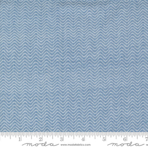 Denim and Daisies Wovens - Blue Jeans Chevron Light Blue Yardage