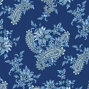 Bluesette - Paisley Dark Blue by Benartex