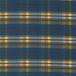 Lydia's Lace - Plaid Indigo Yardage