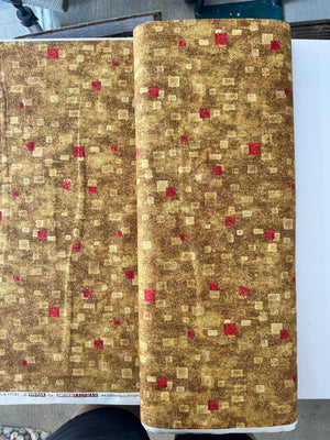 Gustav Klimt - Red Gold Metallic Yardage