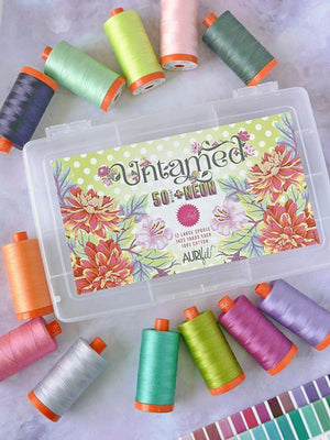 Aurifil - 50wt Untamed Neon Thread Box by Tula Pink - 12 Large Spools