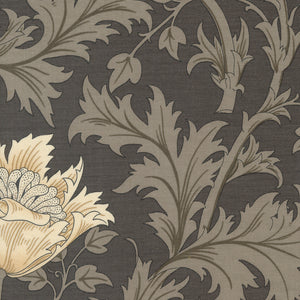 Ebony Suite - Anemone Large Floral Charcoal Yardage