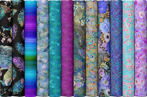 Flourish - Scale Texture Teal Fabric