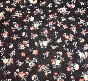 High Multi Sheer Floral Chiffon Black Yardage