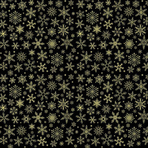 Winter Rose - Metallic Snowflakes Black - Timeless