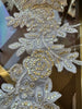 Embellished Silver Gold Floral Wedding Lace Trim