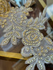 Embellished Silver Gold Floral Wedding Lace Trim