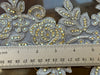 Embellished Silver Gold Floral Wedding Lace Trim