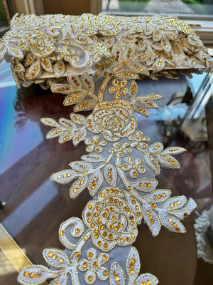 Embellished Floral Wedding Lace Trim