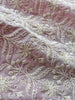 Light Lilac Embroidered Georgette Fabric - Lucknowi Work