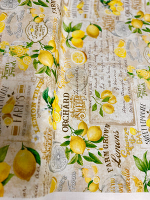 Lemon Bouquet - Lemon Farm Collage Yardage