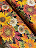 Fall is in the Air - Packed Harvest Bouquets Metallic Yardage