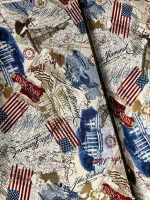 Patriotic USA Collage Yardage