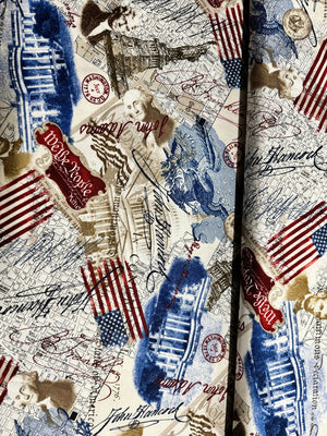 Patriotic USA Collage Yardage