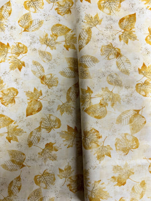 Fall For Autumn - Foliage Sunflower/Gold Metallic Yardage