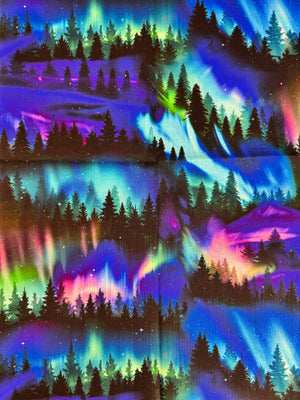 Winter Light - Trees Aurora Borealis Yardage