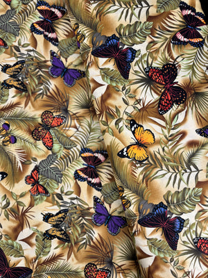 Butterfly Garden - Butterflies on Leaves Fabric