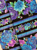 Utopia - Metallic Florals 11" Stripe Fabric