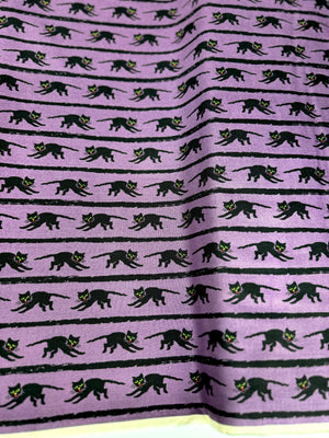 Haunting - Snarling Cat Purple - Andover Fabrics