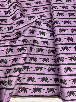 Haunting - Snarling Cat Purple - Andover Fabrics